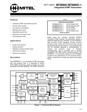 MT8880CS-1 Datasheet PDF Mitel Networks