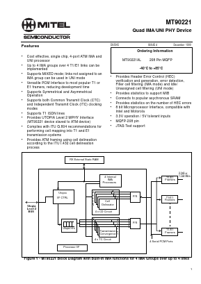 MT90221AL Datasheet PDF Mitel Networks