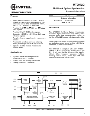 MT9042C Datasheet PDF Mitel Networks