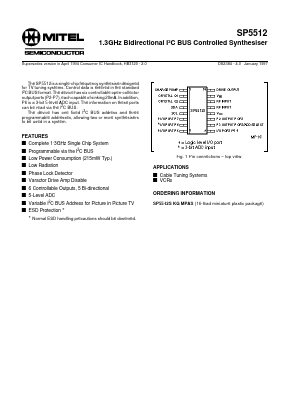 SP5512KGMPAS Datasheet PDF Mitel Networks