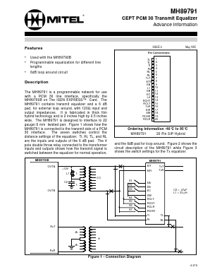 MH89791 Datasheet PDF Mitel Networks