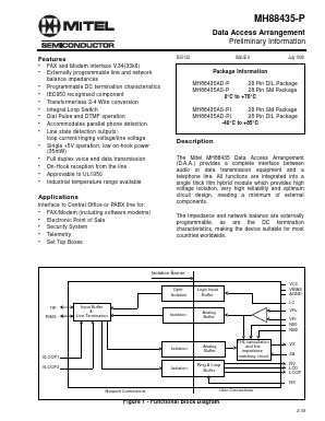 MH88435AS-P Datasheet PDF Mitel Networks