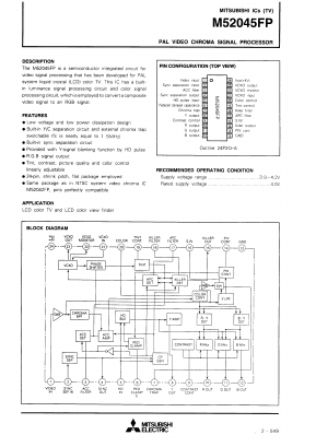 M52045FP Datasheet PDF MITSUBISHI ELECTRIC 
