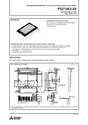 PS21963-4S Datasheet PDF MITSUBISHI ELECTRIC 