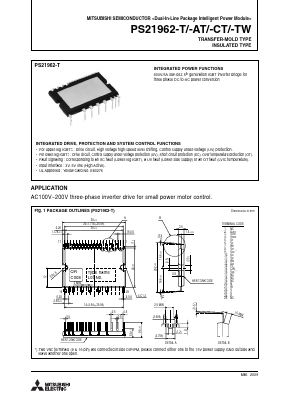PS21962-T Datasheet PDF MITSUBISHI ELECTRIC 
