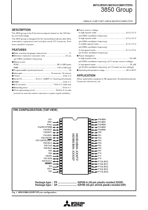M38500E1-FP Datasheet PDF MITSUBISHI ELECTRIC 