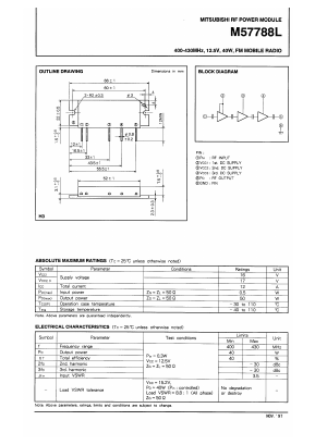 M57788L Datasheet PDF MITSUBISHI ELECTRIC 