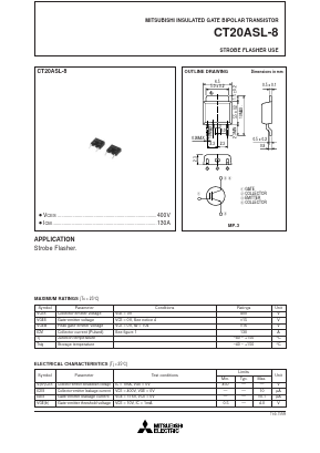 CT20ASL-8 Datasheet PDF MITSUBISHI ELECTRIC 