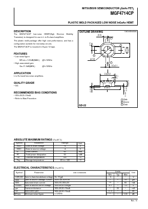 MGF4714CP Datasheet PDF MITSUBISHI ELECTRIC 