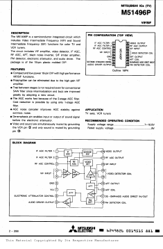 M51496P Datasheet PDF MITSUBISHI ELECTRIC 