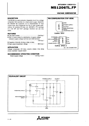 M51206 Datasheet PDF MITSUBISHI ELECTRIC 