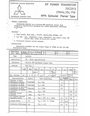 2SC2312 Datasheet PDF MITSUBISHI ELECTRIC 