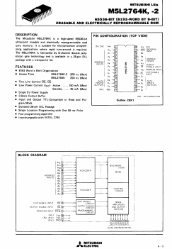 M5L2764K Datasheet PDF MITSUBISHI ELECTRIC 