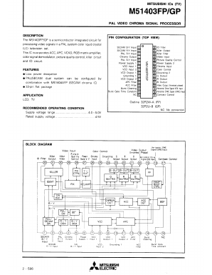 M51403FP Datasheet PDF MITSUBISHI ELECTRIC 