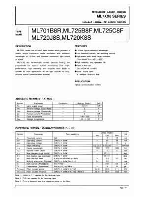 ML720K8S Datasheet PDF MITSUBISHI ELECTRIC 