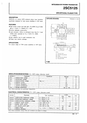 C5125 Datasheet PDF MITSUBISHI ELECTRIC 