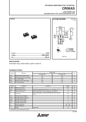 CR08AS-12 Datasheet PDF MITSUBISHI ELECTRIC 
