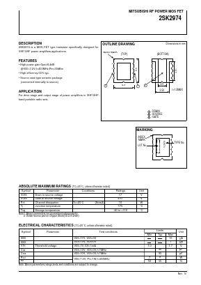 2SK2974 Datasheet PDF MITSUBISHI ELECTRIC 