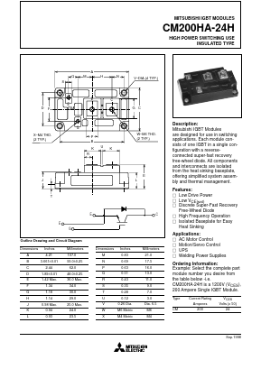 CM200HA-24H Datasheet PDF MITSUBISHI ELECTRIC 