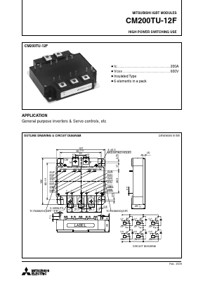 CM200TU-12F Datasheet PDF MITSUBISHI ELECTRIC 