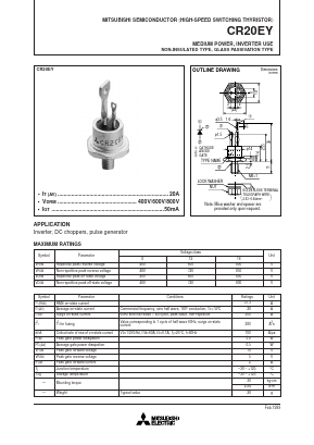 CR20EY Datasheet PDF MITSUBISHI ELECTRIC 