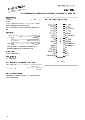 M52745SP Datasheet PDF MITSUBISHI ELECTRIC 