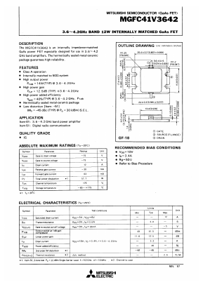 MGFC41V3642 Datasheet PDF MITSUBISHI ELECTRIC 