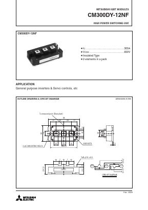 CM300DY-12NF Datasheet PDF MITSUBISHI ELECTRIC 