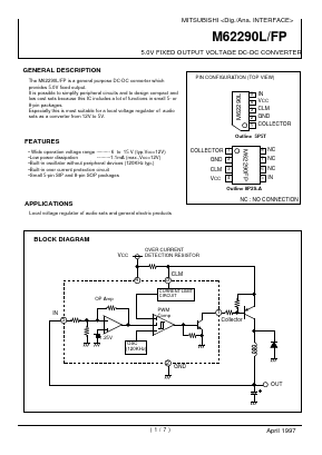 M62290FP Datasheet PDF MITSUBISHI ELECTRIC 