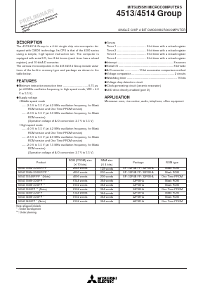 M34513M2-XXXSP Datasheet PDF MITSUBISHI ELECTRIC 
