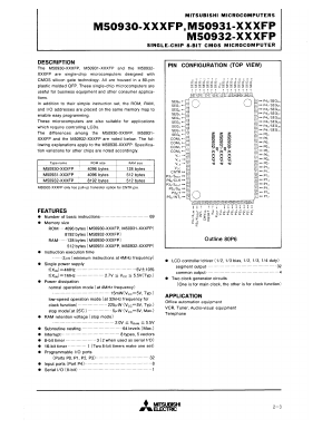 M50932-XXXFP Datasheet PDF MITSUBISHI ELECTRIC 