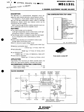 M51131L Datasheet PDF MITSUBISHI ELECTRIC 