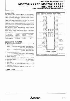 M50757-XXXSP Datasheet PDF MITSUBISHI ELECTRIC 