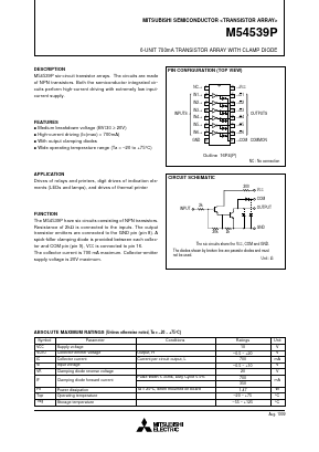 M54539P Datasheet PDF MITSUBISHI ELECTRIC 