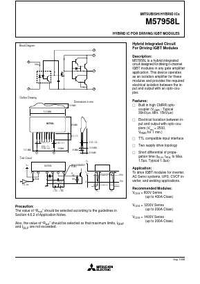 M57958L Datasheet PDF MITSUBISHI ELECTRIC 