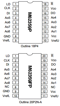 M62359 Datasheet PDF MITSUBISHI ELECTRIC 