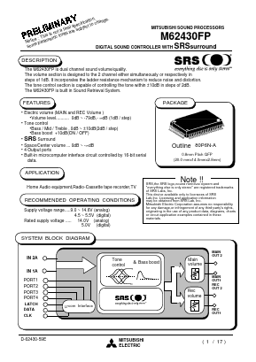 M62430FP Datasheet PDF MITSUBISHI ELECTRIC 