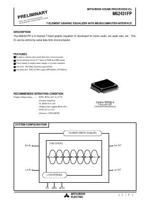 M62431FP Datasheet PDF MITSUBISHI ELECTRIC 