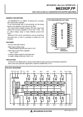 M62392FP Datasheet PDF MITSUBISHI ELECTRIC 