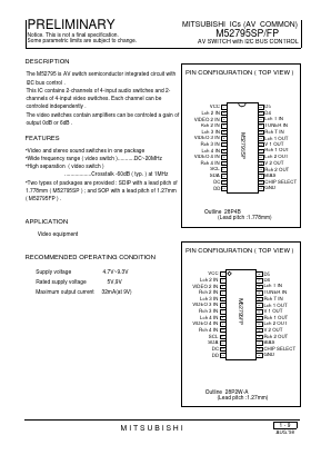 M52795FP Datasheet PDF MITSUBISHI ELECTRIC 