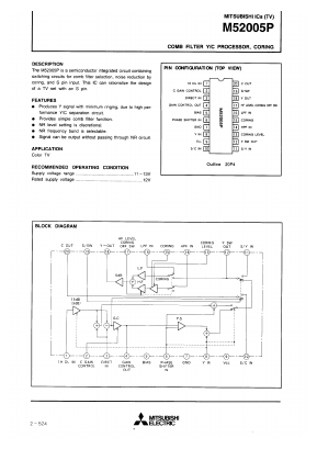 M52005P Datasheet PDF MITSUBISHI ELECTRIC 