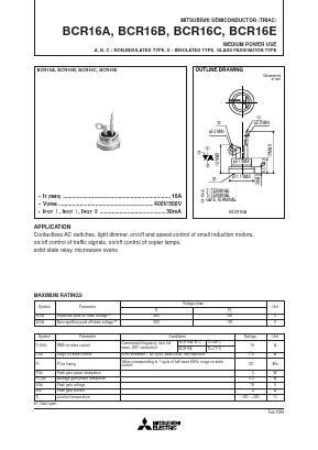 BCR16C Datasheet PDF MITSUBISHI ELECTRIC 