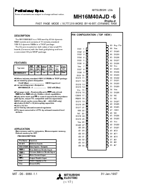 MH16M40AJD-6 Datasheet PDF MITSUBISHI ELECTRIC 