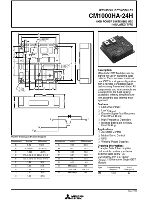 CM1000HA-24H Datasheet PDF MITSUBISHI ELECTRIC 