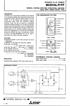 M5201AFP Datasheet PDF MITSUBISHI ELECTRIC 