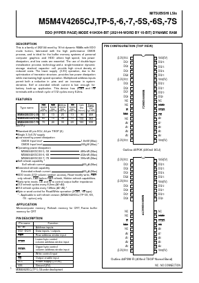 M5M4V4265TP-6 Datasheet PDF MITSUBISHI ELECTRIC 