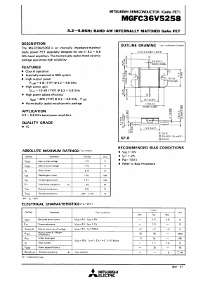 MGFC36V5258 Datasheet PDF MITSUBISHI ELECTRIC 