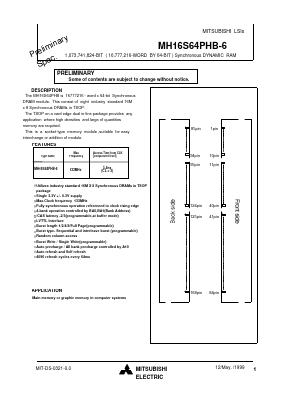 MH16S64PHB-6 Datasheet PDF MITSUBISHI ELECTRIC 