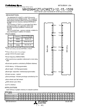 MH2S64CZTJ-15 Datasheet PDF MITSUBISHI ELECTRIC 