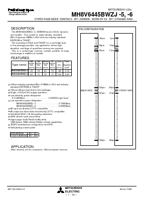 MH8V6445BWZJ Datasheet PDF MITSUBISHI ELECTRIC 